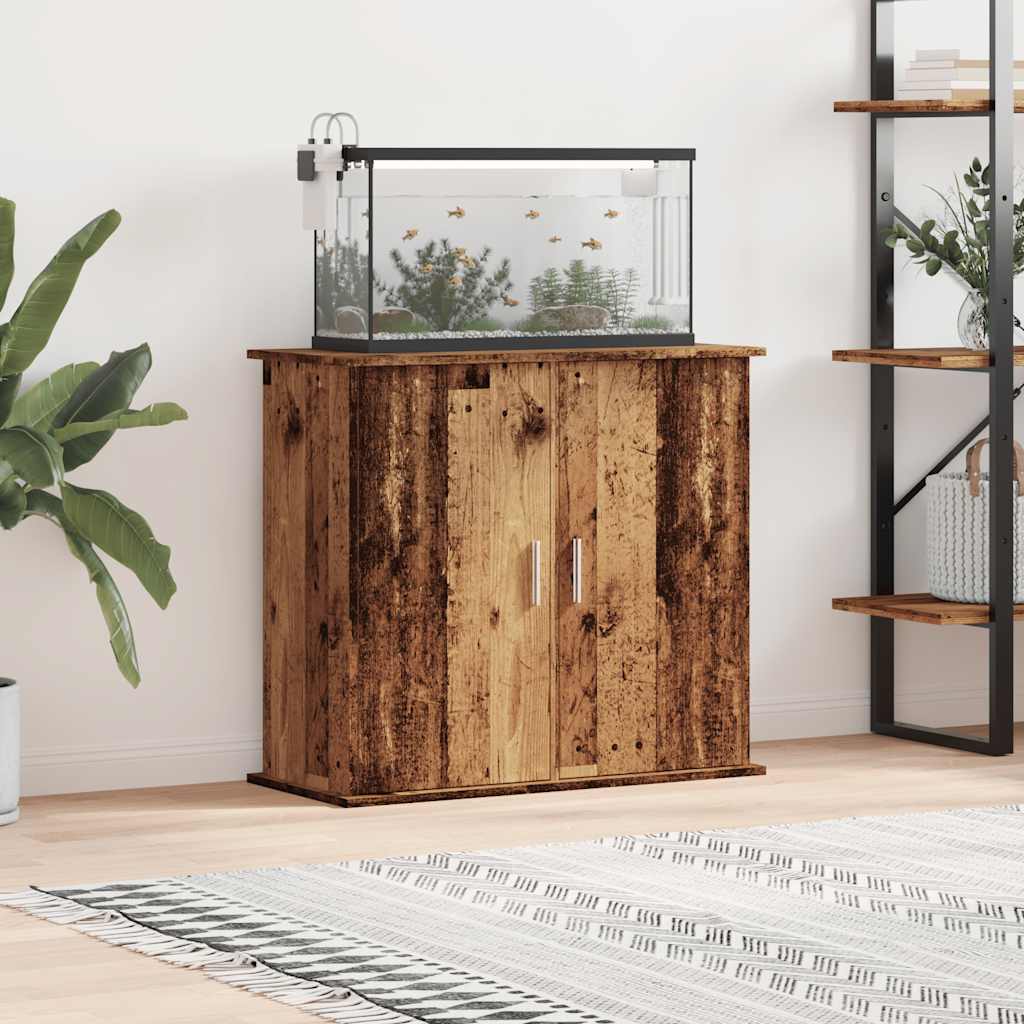 vidaXL Support pour aquarium vieux bois 81x36x73 cm bois d'ingénierie - Image 3