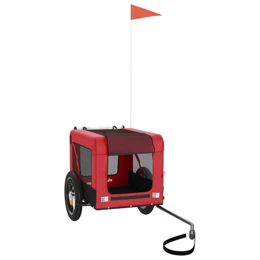 vidaXL Remorque de vélo pour animaux de compagnie rouge et noir - Image 3