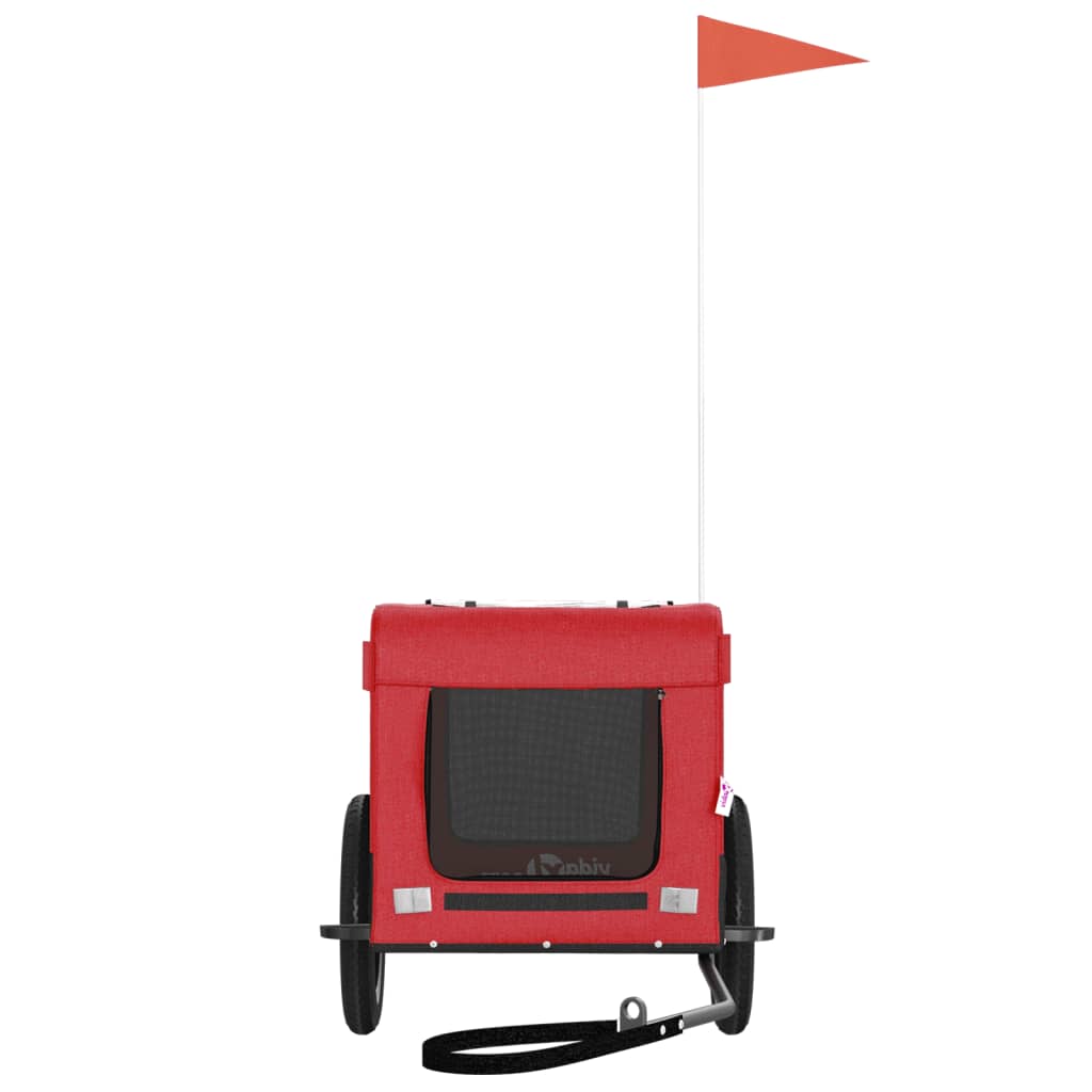 vidaXL Remorque de vélo pour animaux de compagnie rouge et noir - Image 5
