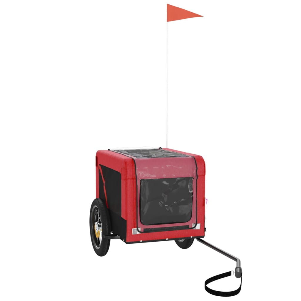 vidaXL Remorque de vélo pour animaux de compagnie rouge et noir - Image 4