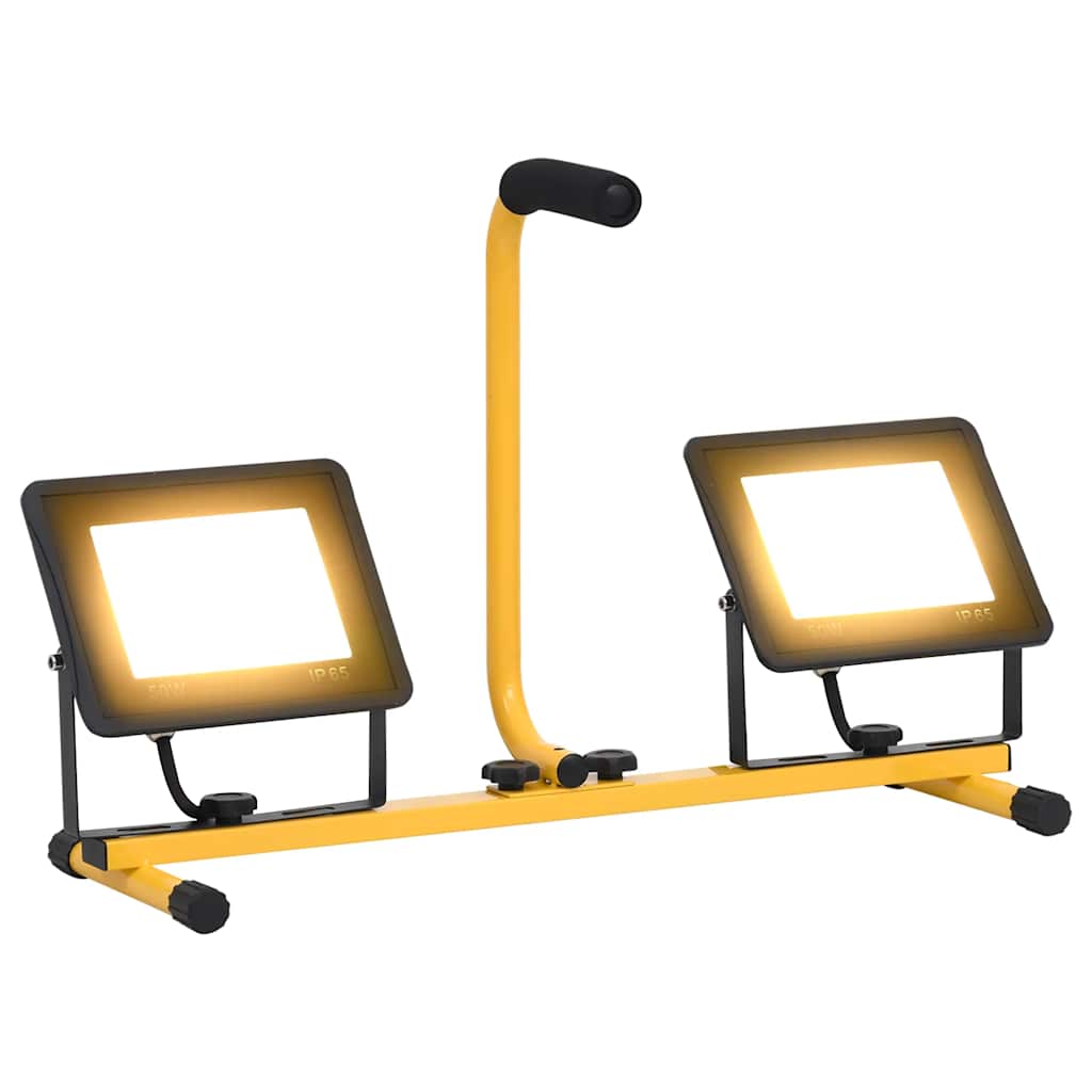 vidaXL Projecteur à LED avec poignée 2x50 W Blanc chaud