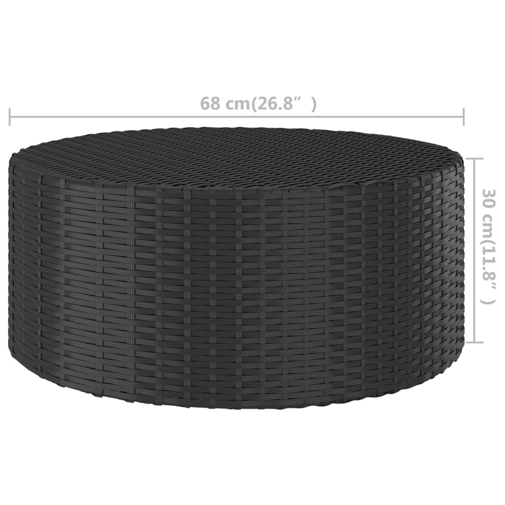 vidaXL Table à thé Noir 68x68x30 cm Résine tressée - Image 4