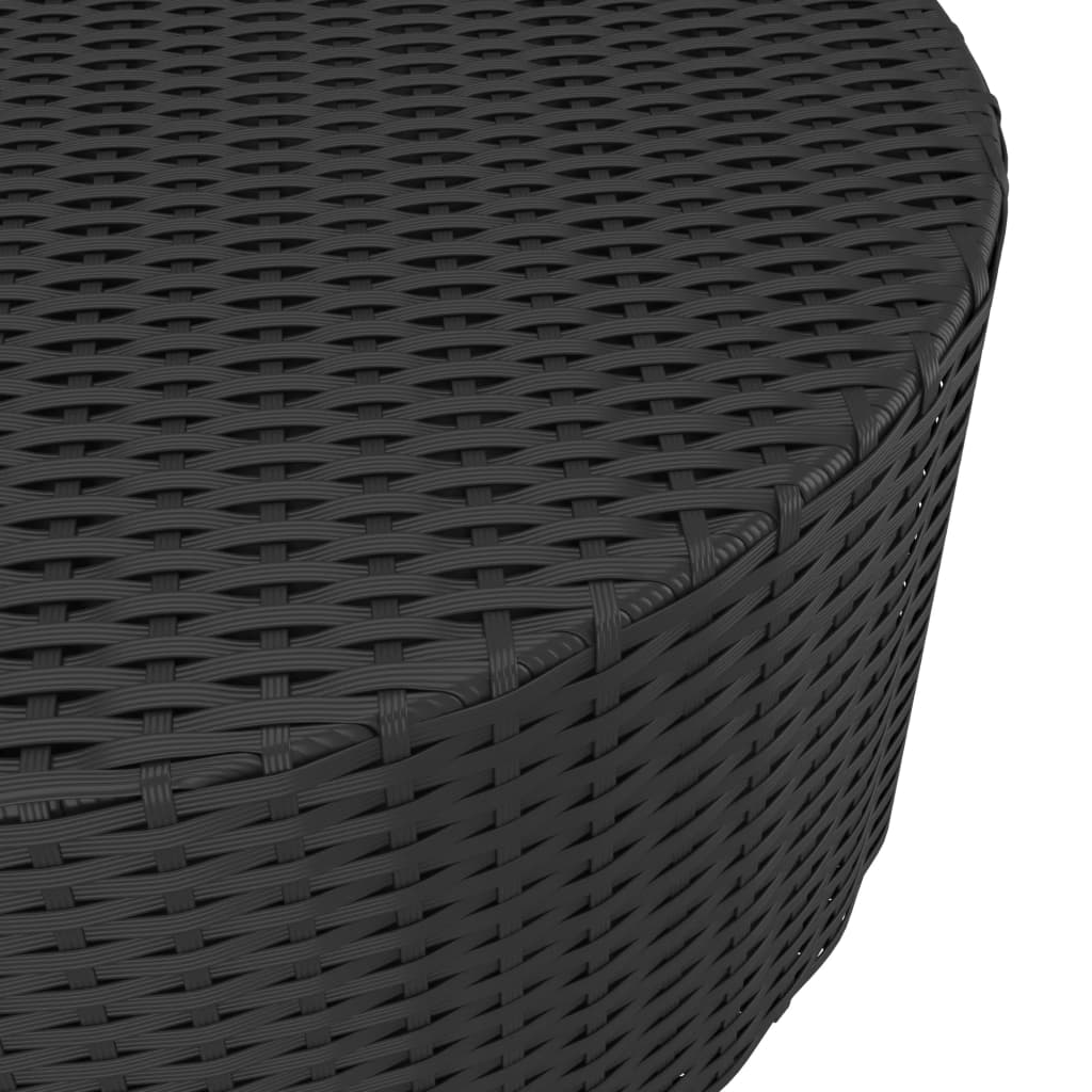 vidaXL Table à thé Noir 68x68x30 cm Résine tressée - Image 3