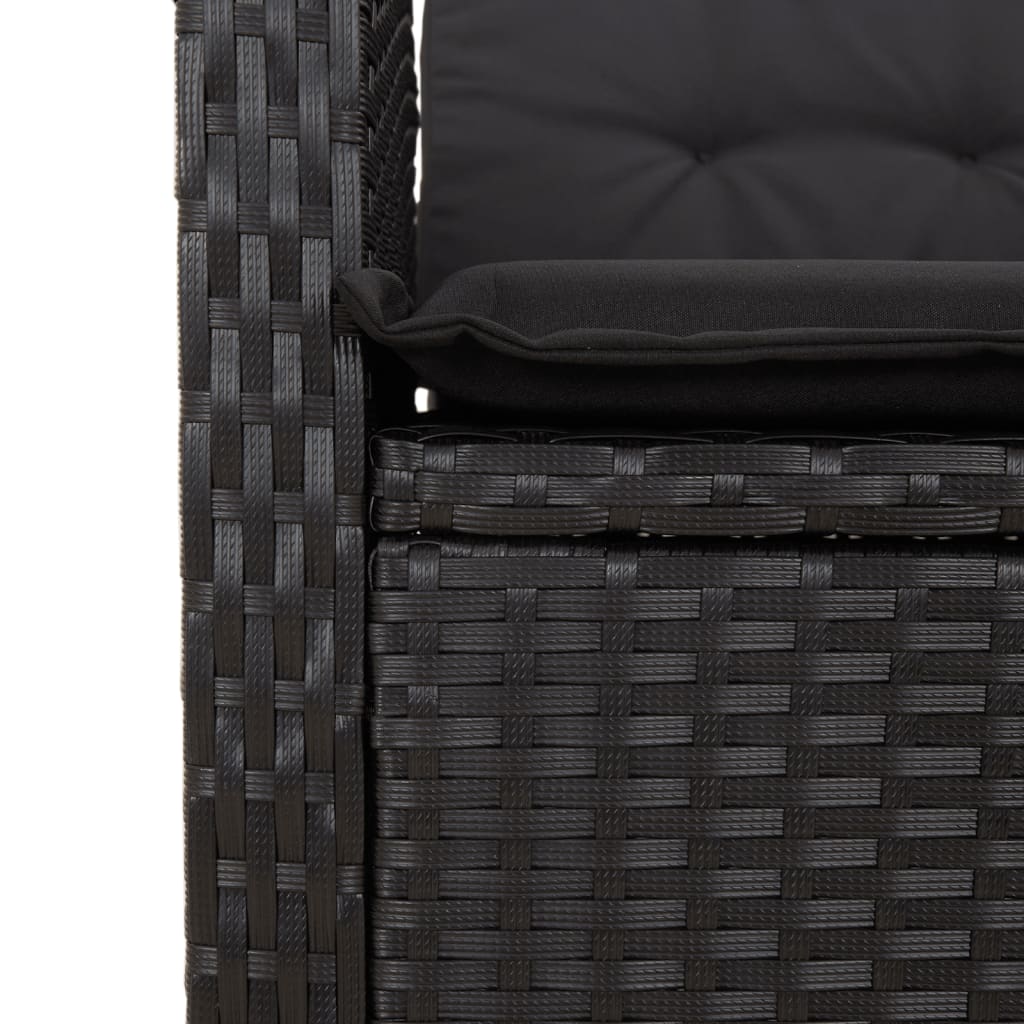 vidaXL Ensemble à manger de jardin 9pcs coussins noir résine tressée - Image 6