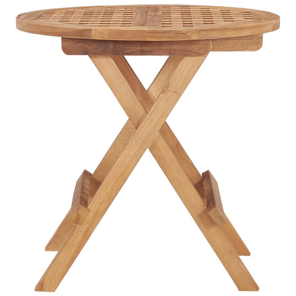vidaXL Table pliable de jardin 50x50x50 cm Bois de teck solide - Image 3