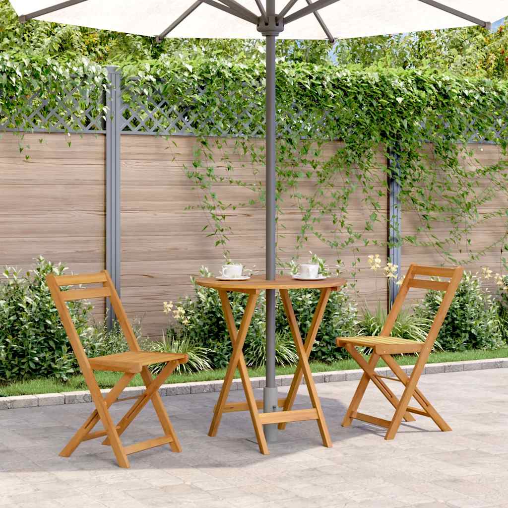 vidaXL Table pliable de jardin 70 cm Bois d'acacia solide