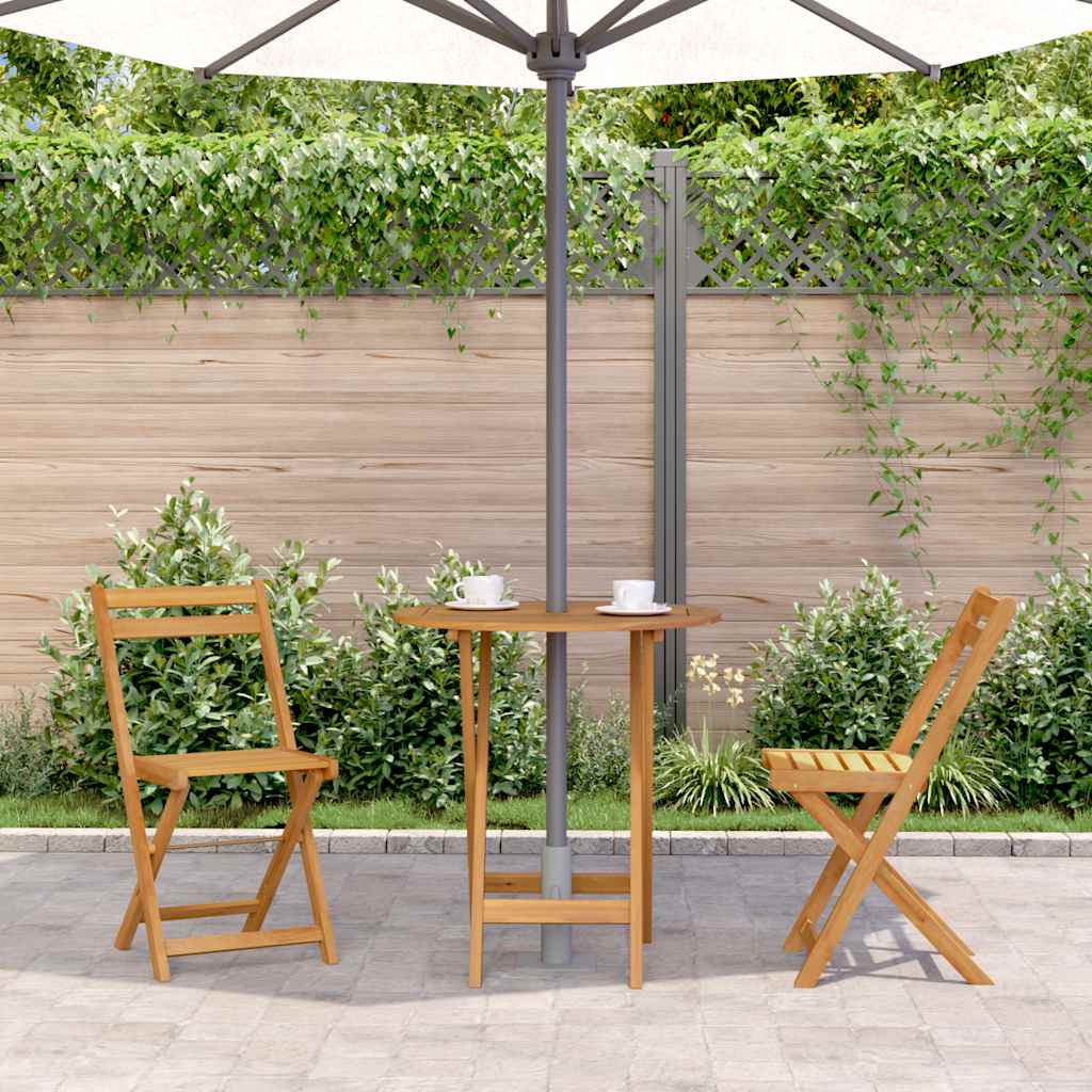 vidaXL Table pliable de jardin 70 cm Bois d'acacia solide - Image 3