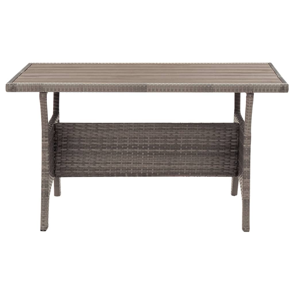 vidaXL Table de jardin Gris 120x70x66 cm Résine tressée - Image 3