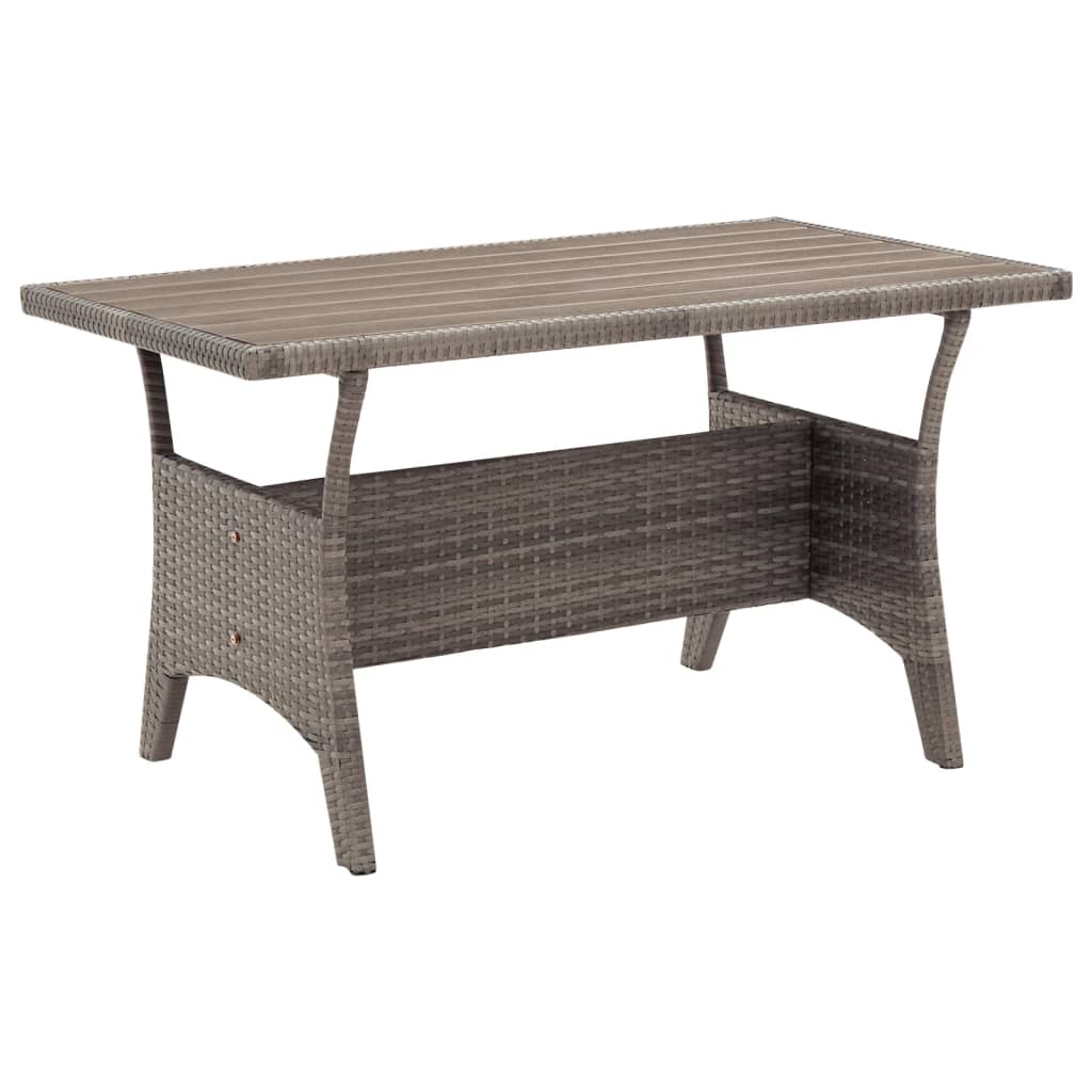 vidaXL Table de jardin Gris 120x70x66 cm Résine tressée - Image 6