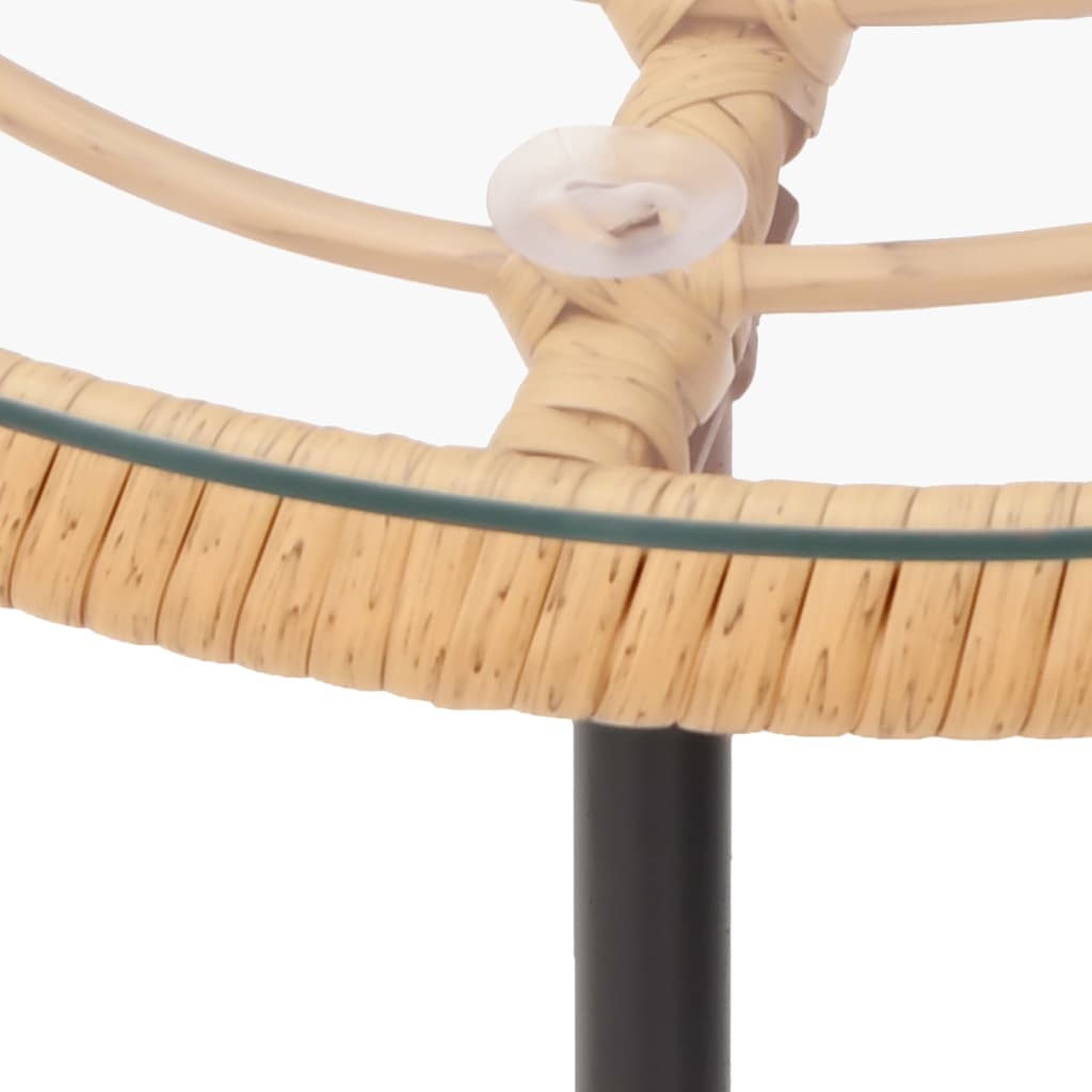 vidaXL Table de salle à manger Ø50 cm Verre trempé et acier - Image 5