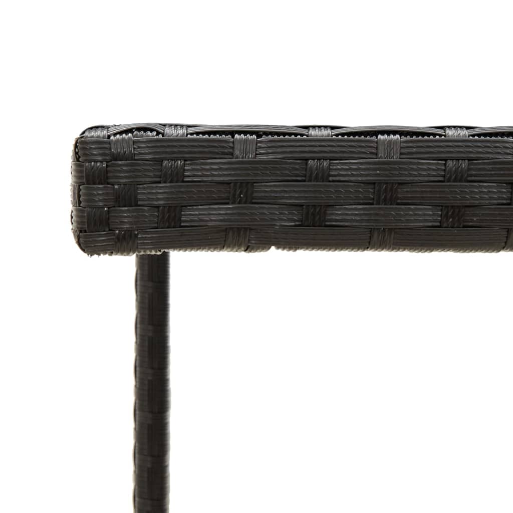 vidaXL Table de jardin Noir 109x107x74 cm Résine tressée et verre - Image 4