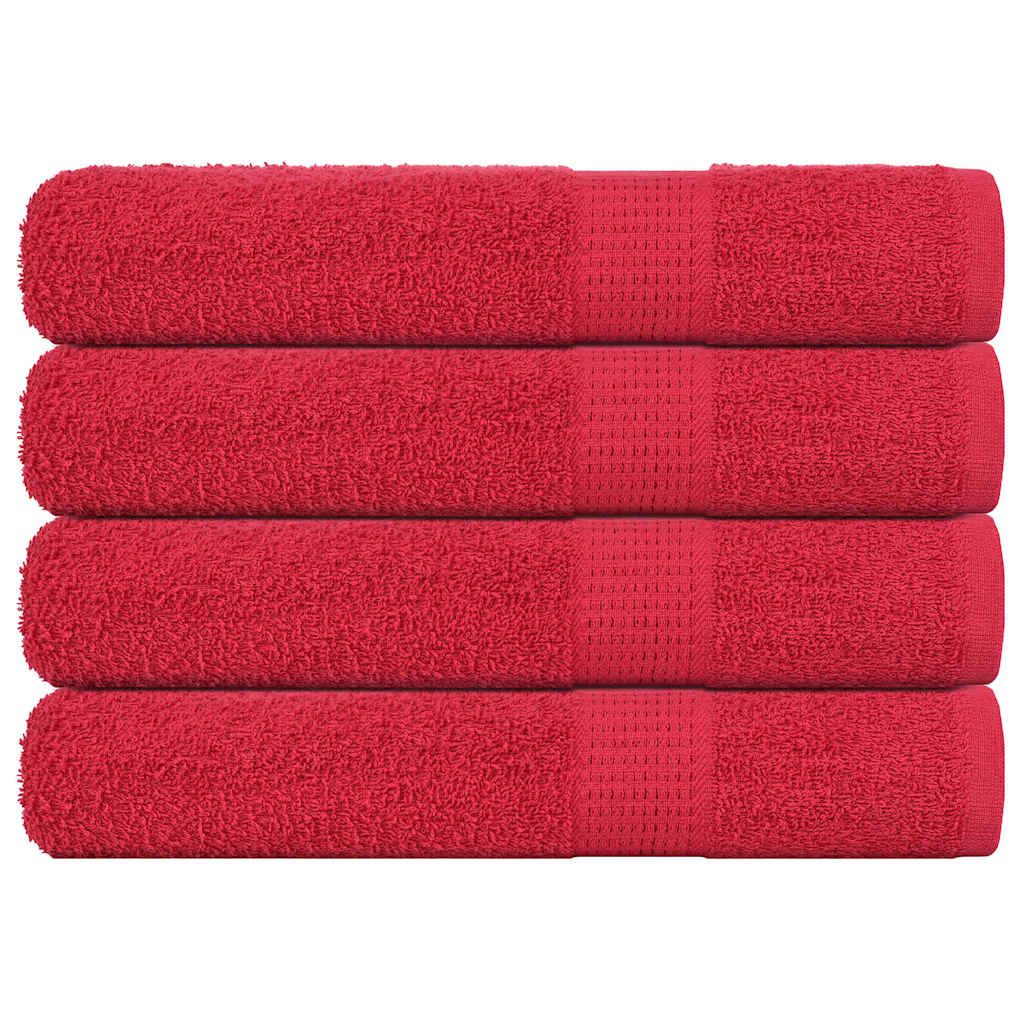 vidaXL Serviettes de sauna 4 pcs rouge 80x200 cm 360 g/m² 100% coton