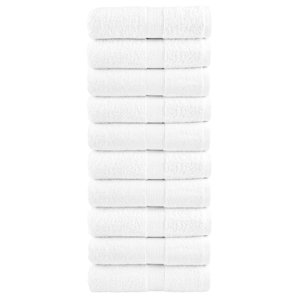 vidaXL Serviettes d'invité de qualité supérieure SOLUND 10 pcs blanc