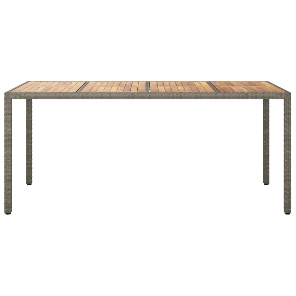 vidaXL Table de jardin 190x90x75 cm Résine tressée/bois d'acacia Gris - Image 3