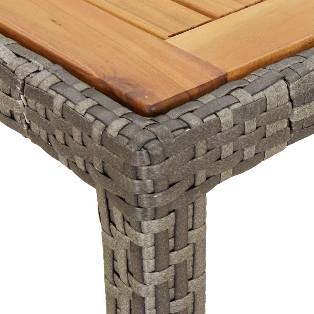 vidaXL Table de jardin 190x90x75 cm Résine tressée/bois d'acacia Gris - Image 5