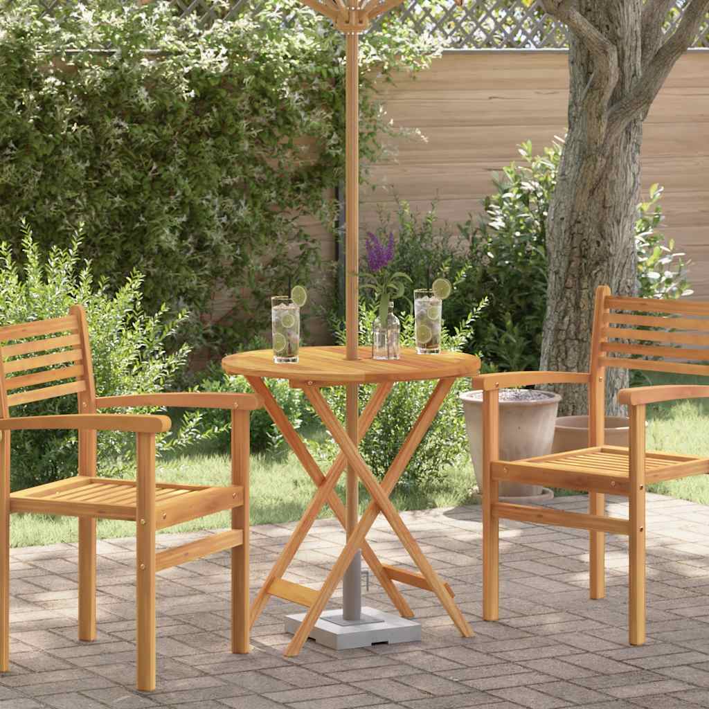 vidaXL Table de jardin pliable Ø60x75 cm Bois d'eucalyptus solide