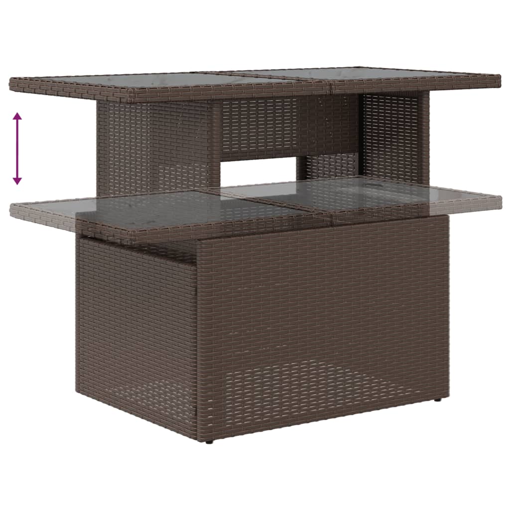 vidaXL Salon de jardin avec coussins 7 pcs marron résine tressée - Image 6