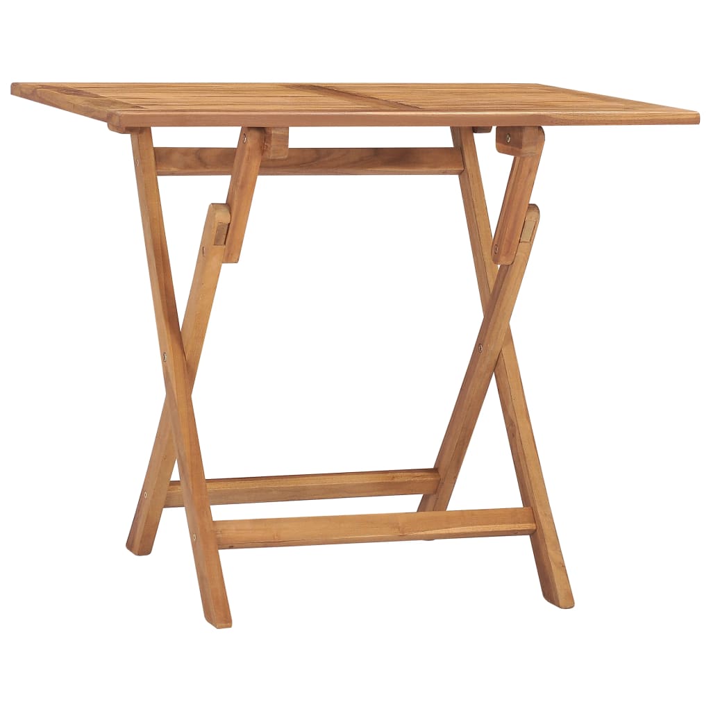 vidaXL Table à dîner pliable de jardin 90x60x75 cm Bois de teck solide