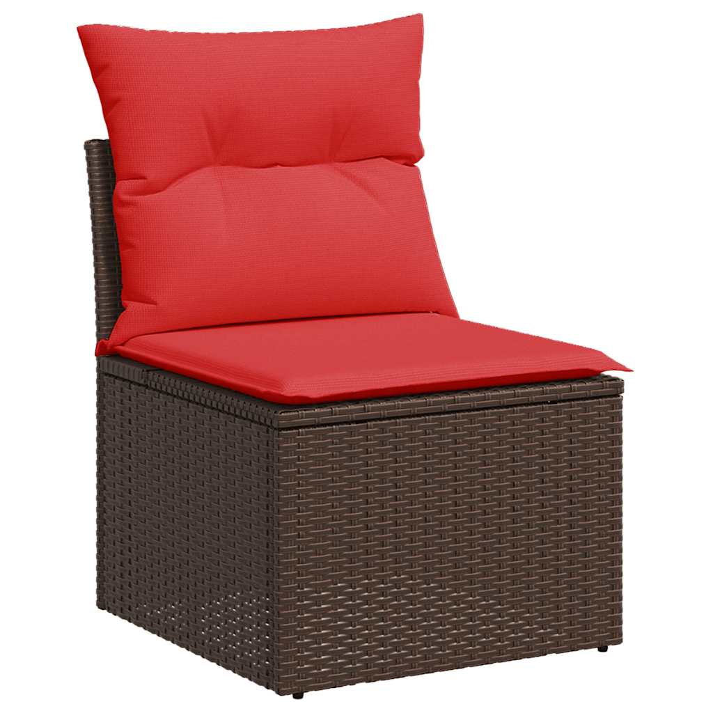 vidaXL Salon de jardin avec coussins 7 pcs marron résine tressée - Image 3