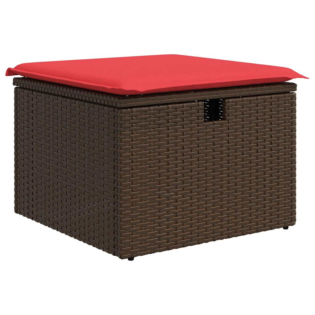 vidaXL Salon de jardin avec coussins 7 pcs marron résine tressée - Image 5