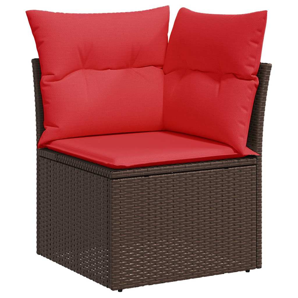 vidaXL Salon de jardin avec coussins 7 pcs marron résine tressée - Image 4