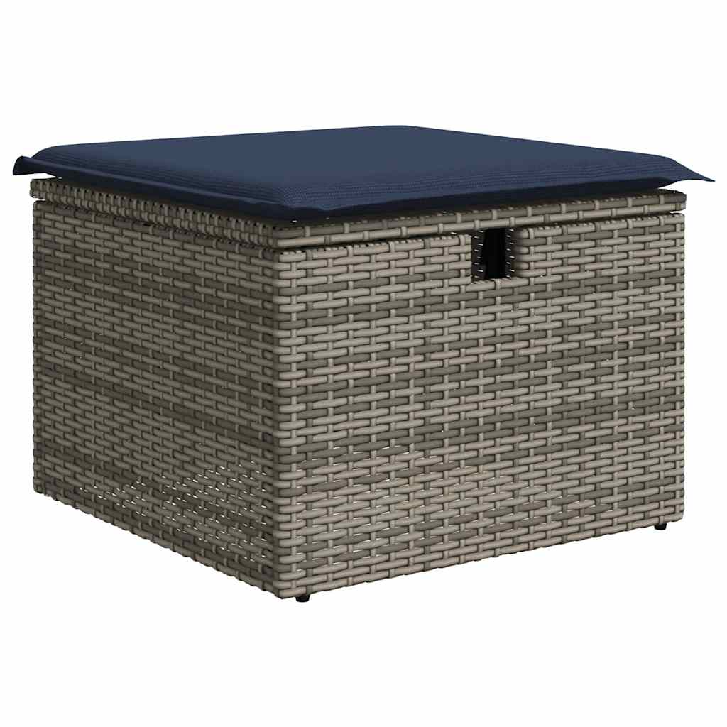 vidaXL Salon de jardin avec coussins 7 pcs gris résine tressée - Image 6