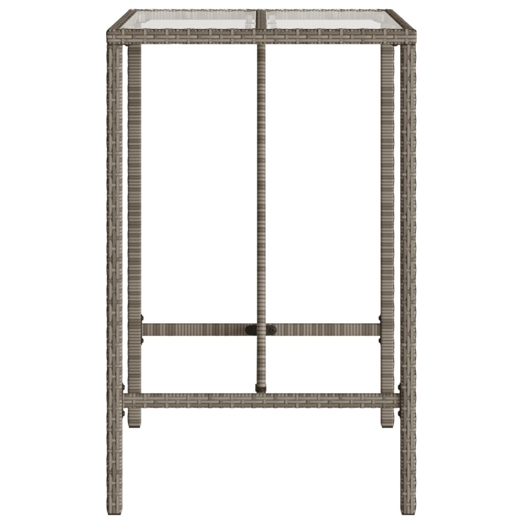 vidaXL Table de bar d’extérieur gris 70x70x110 cm poly rotin - Image 6