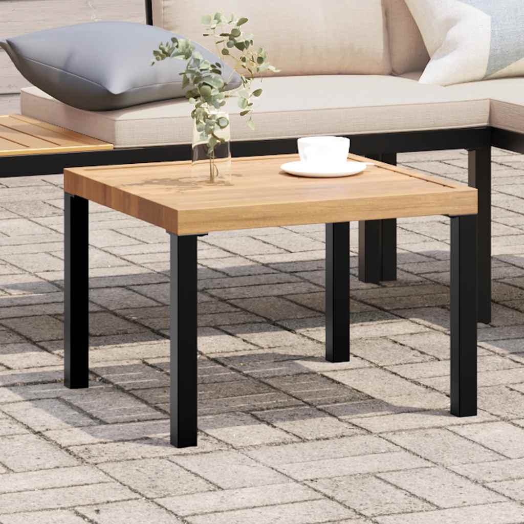 vidaXL Table basse de jardin noir 55x55x39,5 cm acier enduit de poudre