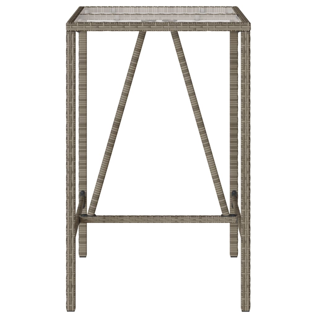 vidaXL Table de bar d’extérieur gris 70x70x110 cm poly rotin - Image 5