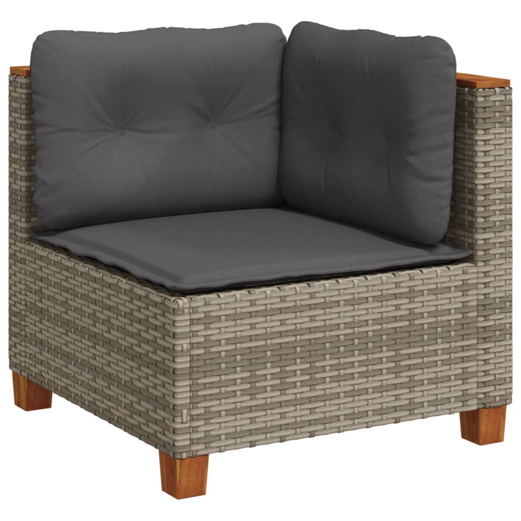 vidaXL Salon de jardin avec coussins 7 pcs gris résine tressée - Image 3