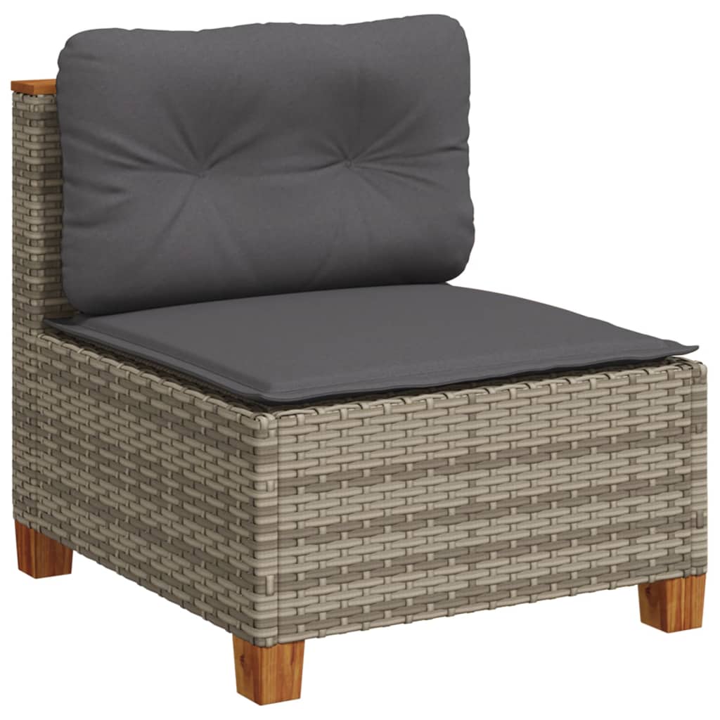 vidaXL Salon de jardin avec coussins 7 pcs gris résine tressée - Image 4