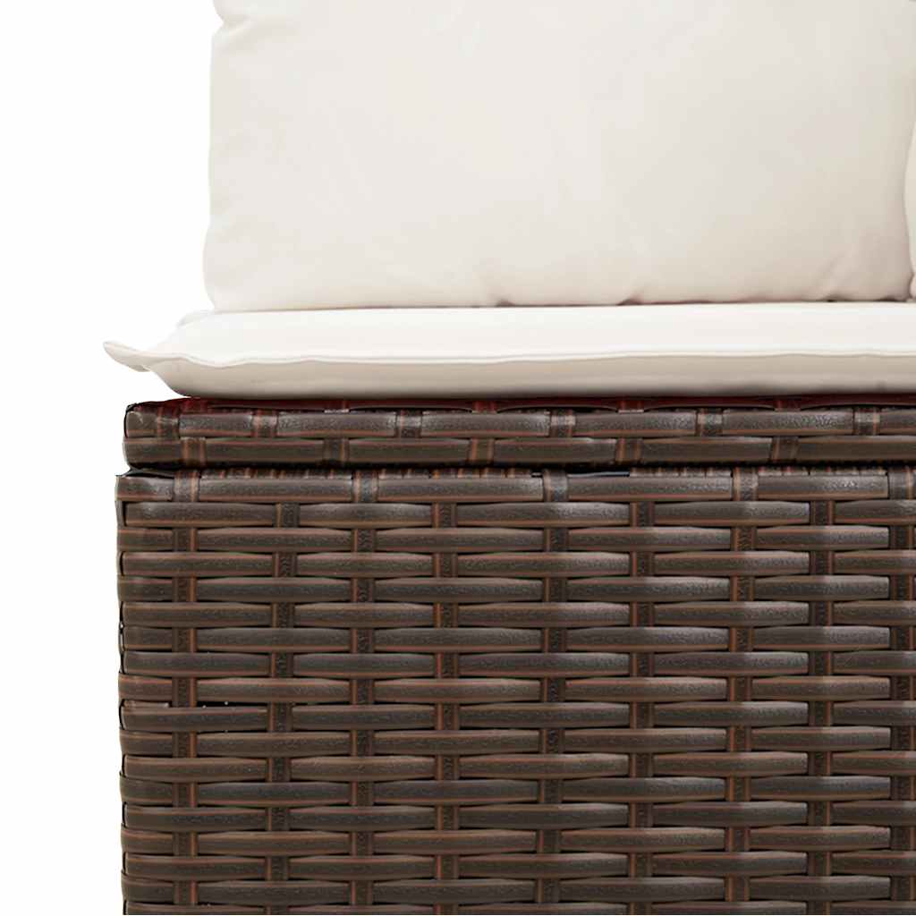 vidaXL Salon de jardin avec coussins 7 pcs marron résine tressée - Image 4