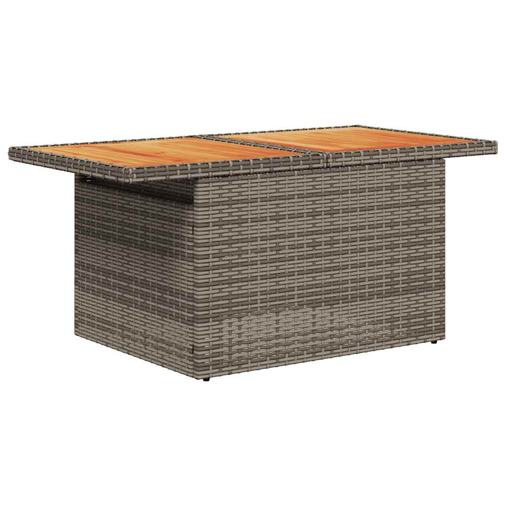 vidaXL Salon de jardin avec coussins 7 pcs gris résine tressée acacia - Image 5