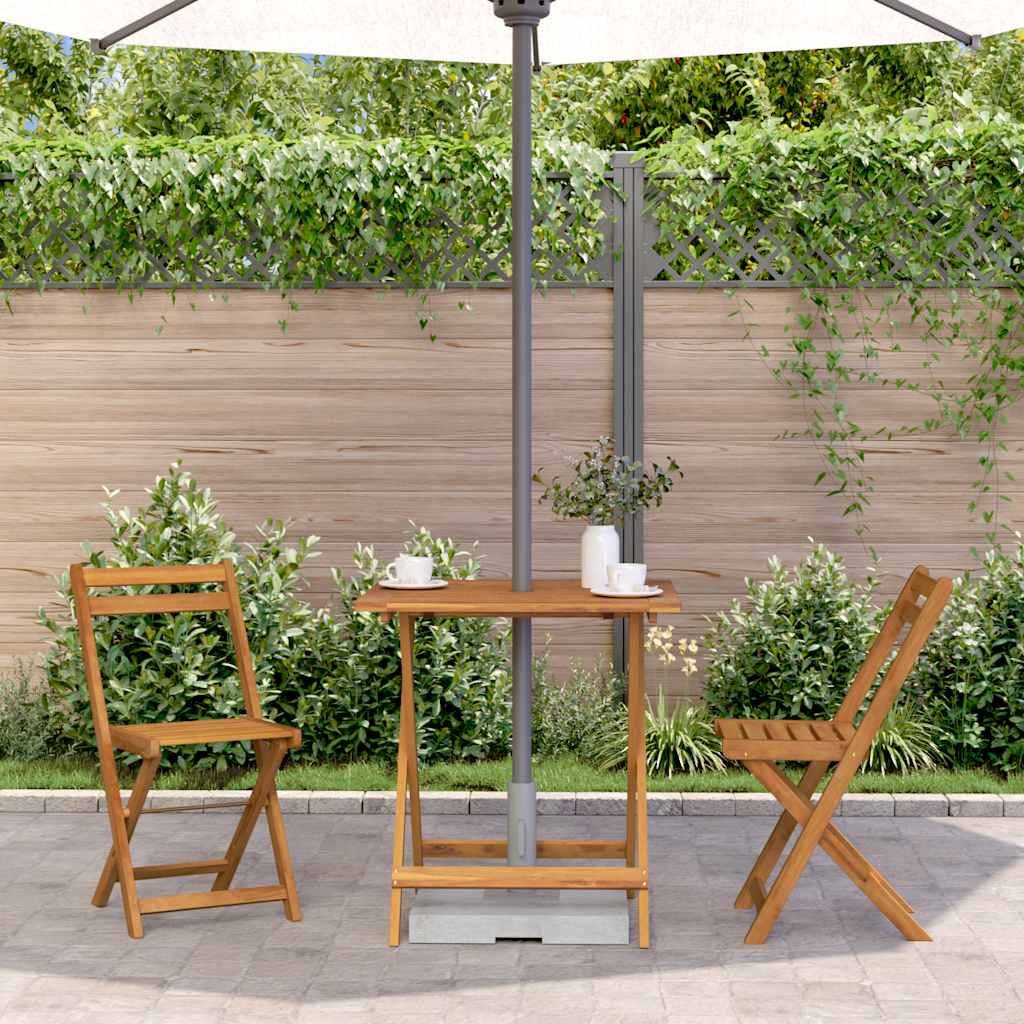 vidaXL Table pliable de jardin 70x70x75 cm Bois d'acacia massif - Image 3