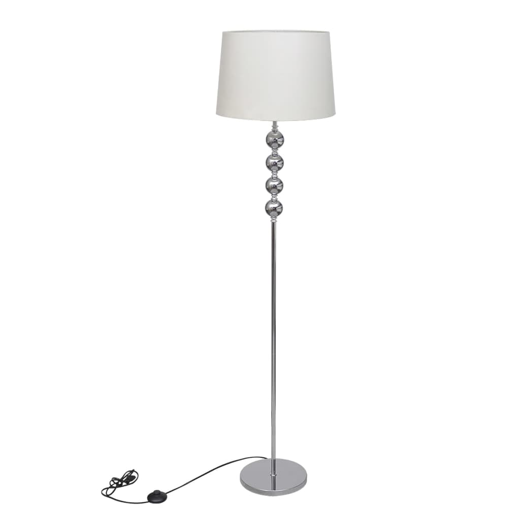 vidaXL Lampadaire avec support haut Décoration à 4 boules Blanc