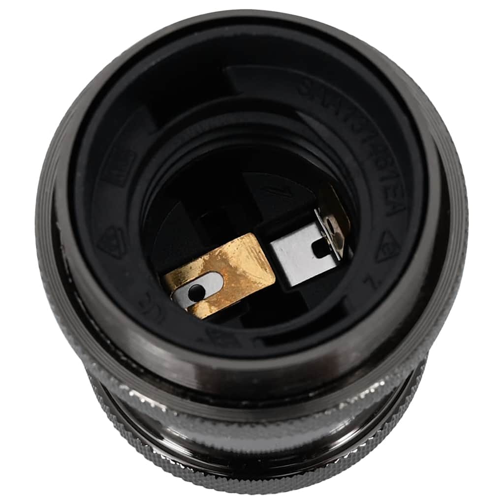 vidaXL Douilles de lampe 2 pcs noir brillant E27 - Image 5