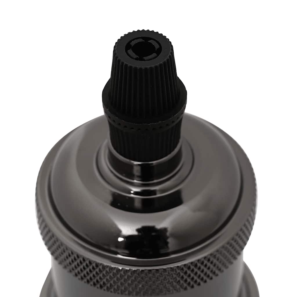 vidaXL Douilles de lampe 2 pcs noir brillant E27 - Image 4