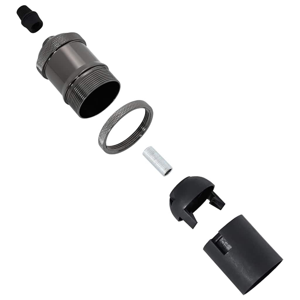 vidaXL Douilles de lampe 2 pcs noir brillant E27 - Image 6