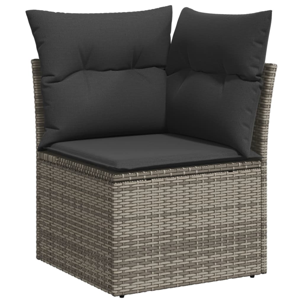 vidaXL Salon de jardin avec coussins 7 pcs gris résine tressée - Image 4
