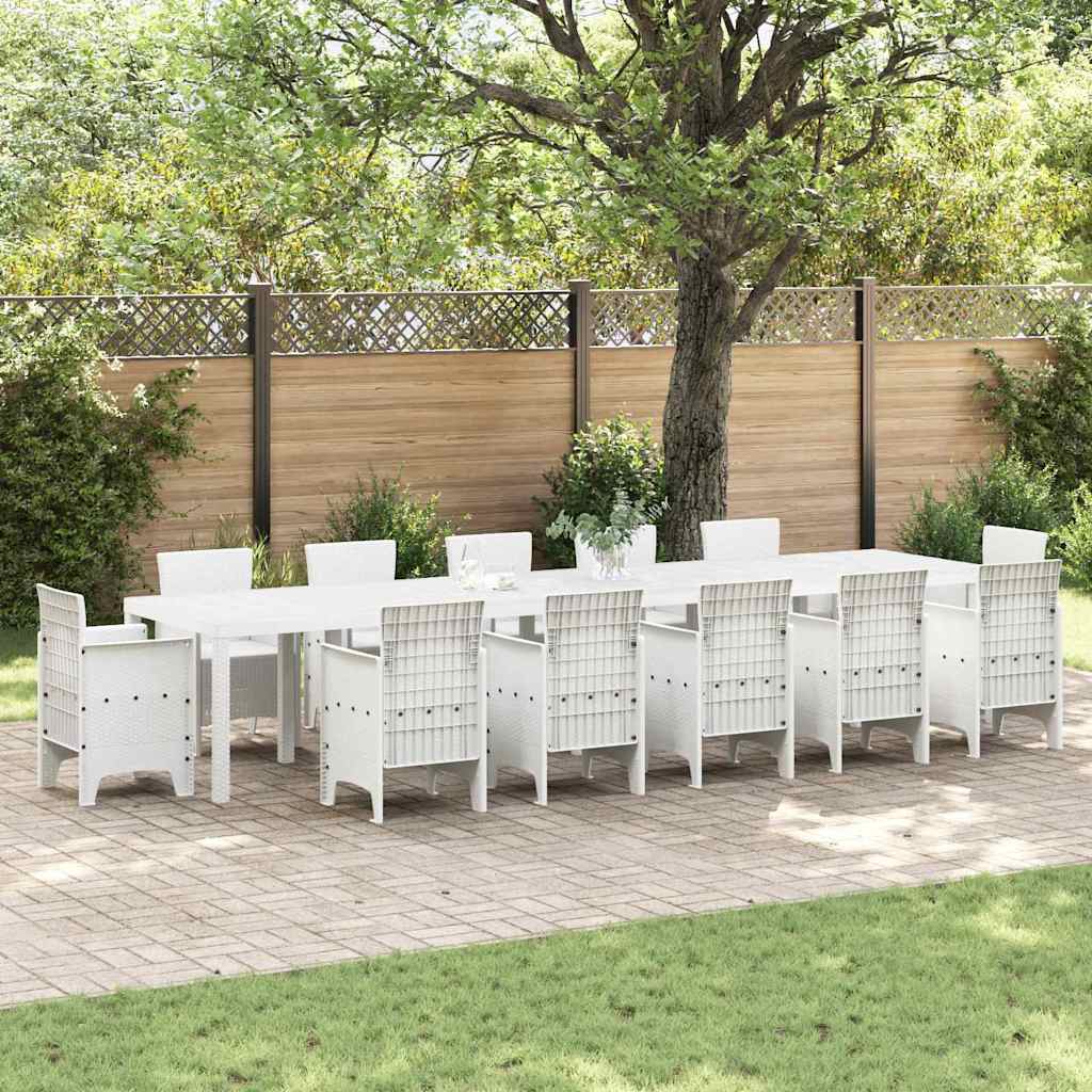 vidaXL Table de Jardin Blanc 400 x 100 x 73 cm polyrotin