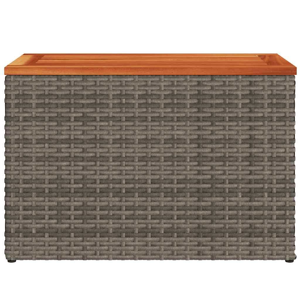 vidaXL Tables d'appoint de jardin 2 pcs gris rotin bois massif - Image 6