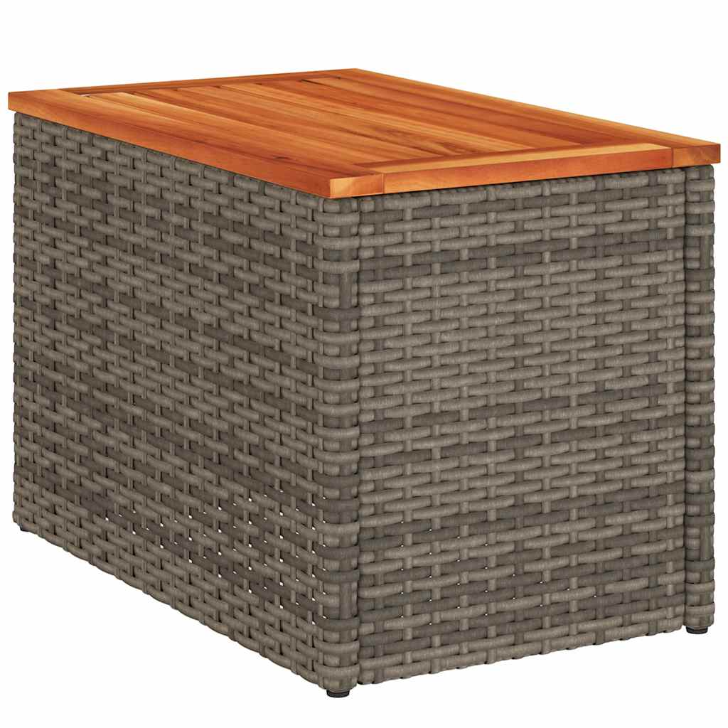vidaXL Tables d'appoint de jardin 2 pcs gris rotin bois massif - Image 5