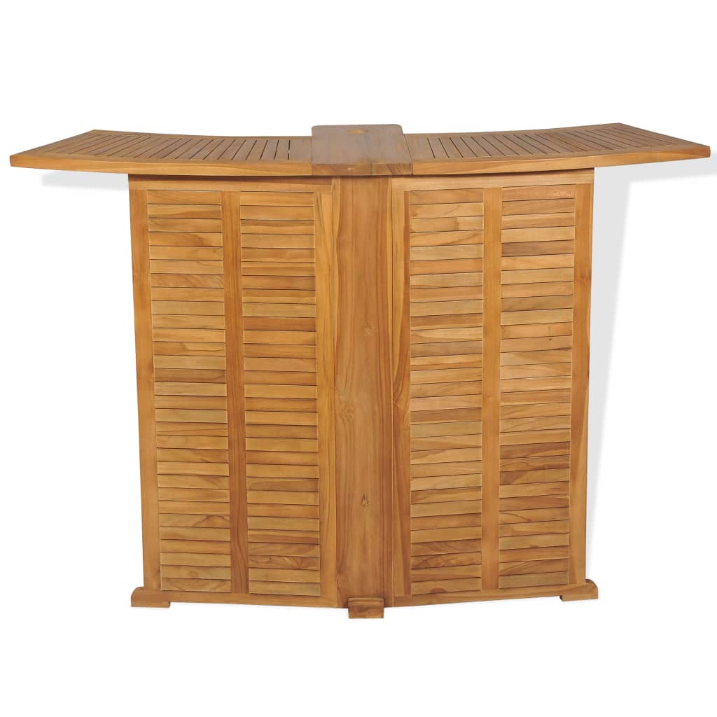 vidaXL Table pliable de bar 155x53x105 cm Bois de teck solide - Image 4