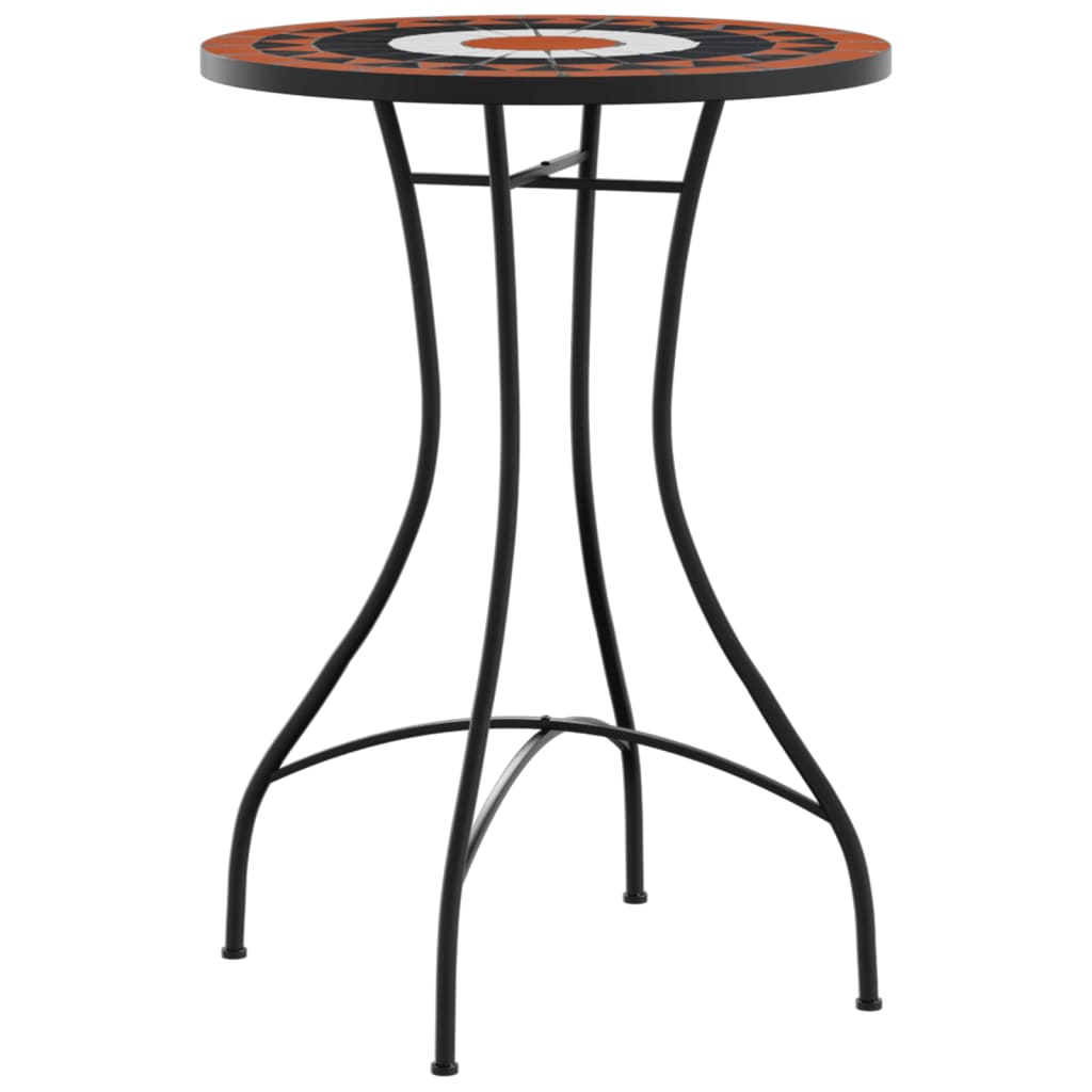 vidaXL Table de bistro mosaïque terre cuite blanc Ø50x70 cm céramique - Image 4
