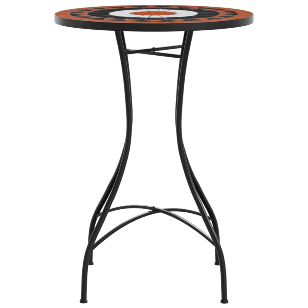 vidaXL Table de bistro mosaïque terre cuite blanc Ø50x70 cm céramique - Image 5