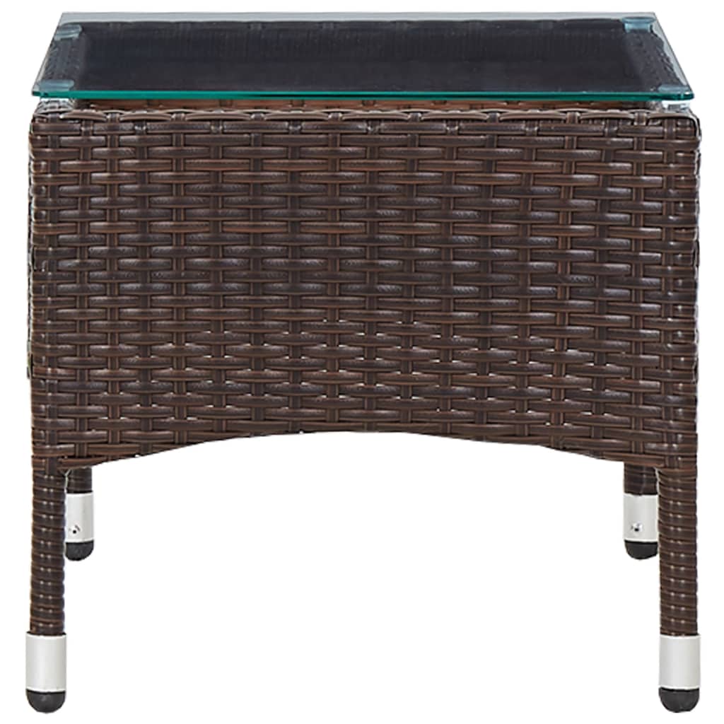 vidaXL Table basse Marron 60x40x36 cm Résine tressée - Image 3