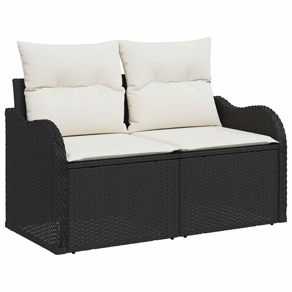 vidaXL Ensemble de canapé de jardin 11 pcs Noir et Blanc polyrotin - Image 2