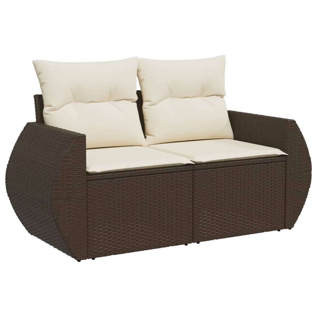 vidaXL Salon de jardin avec coussins 7 pcs marron résine tressée - Image 4