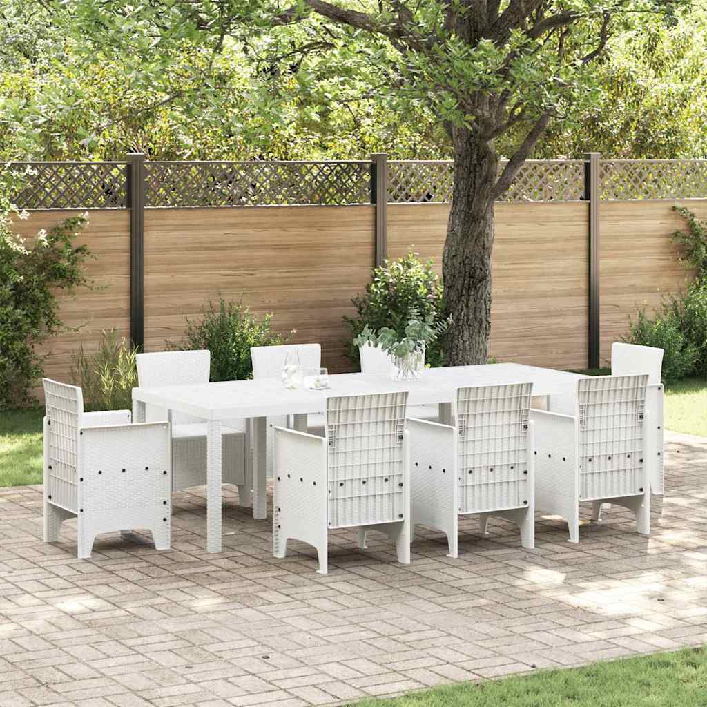 vidaXL Table de Jardin Blanc 250 x 100 x 73 cm polyrotin