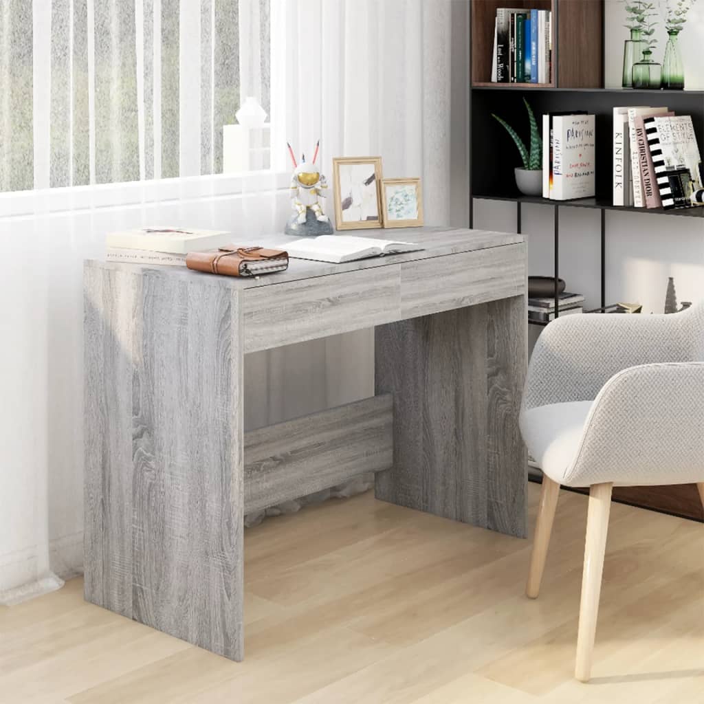 vidaXL Bureau sonoma gris 101x50x76,5 cm bois d'ingénierie